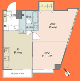 【間取り】 | サンハイツ落合 | バルコニーからの眺望　当日のご見学、可能です！お気軽にお問い合わせください！※0120-133-468