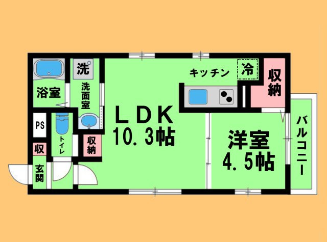 Cherim 庄内通の間取り
