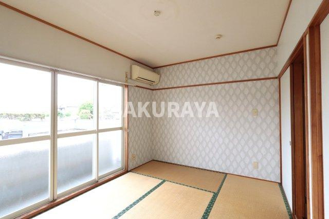 根岸コーポB棟（福居町）の和室|2025年4月撮影。