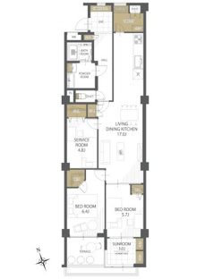 【間取り】南ヶ丘アイリスＢ号棟 