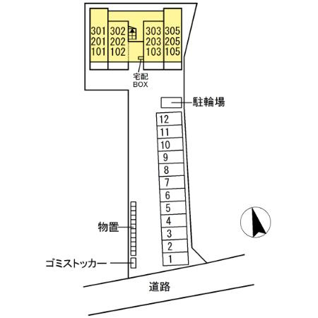 D-room天神町の区画図