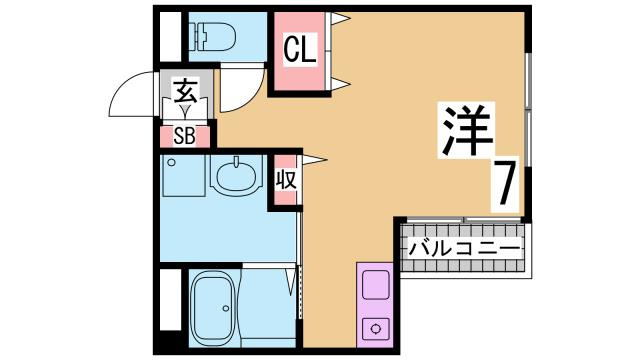 神戸市兵庫区松本通４丁目のアパートの間取り