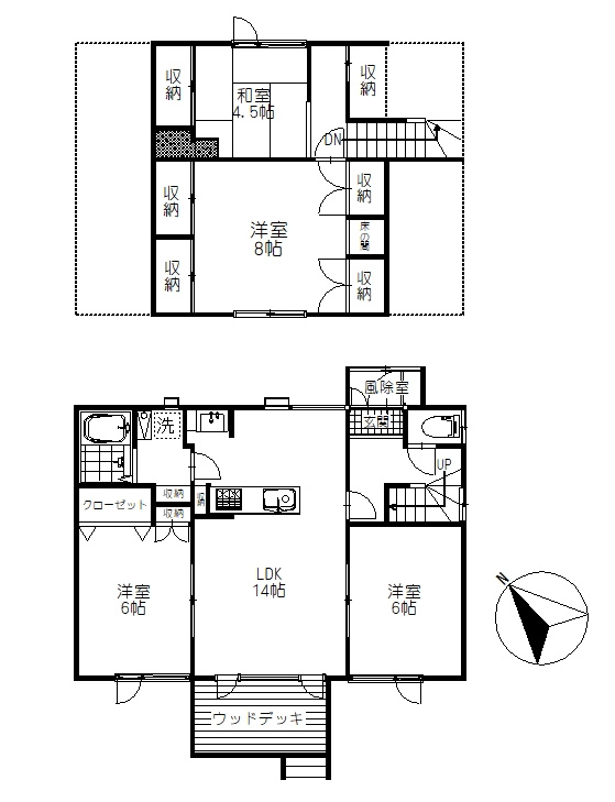 武佐4丁目　中古住宅の間取り