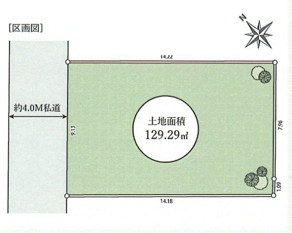 昭島市拝島町4丁目　土地全1区画の区画図