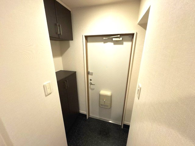 菊池郡菊陽町大字久保田のアパートの玄関