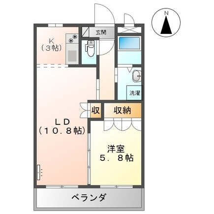 菊池郡菊陽町大字久保田のアパートの間取り