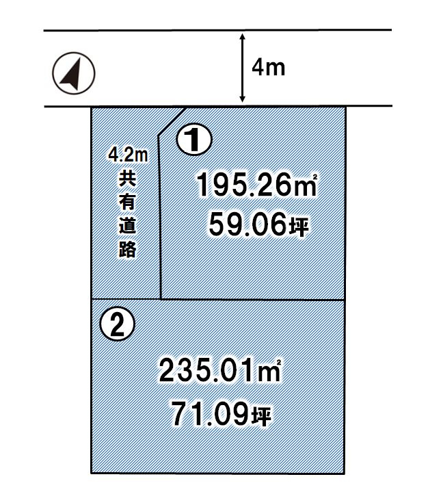栃木市薗部町1丁目　全2区画の区画図