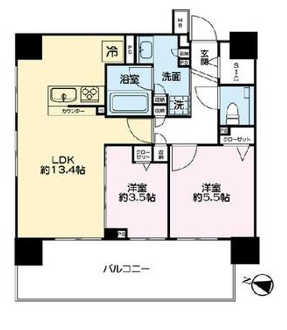 レーベン環状通東 THE RESIDENCEの間取り