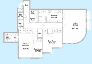 【間取り】 | ミュゼ白金長者丸