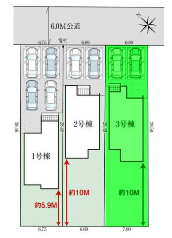 【区画図】 | グラファーレ高崎市八千代町2期ー③ | 乗附小学校まで徒歩7分！
JR高崎駅まで3Kmと駅の利用便利な好立地！