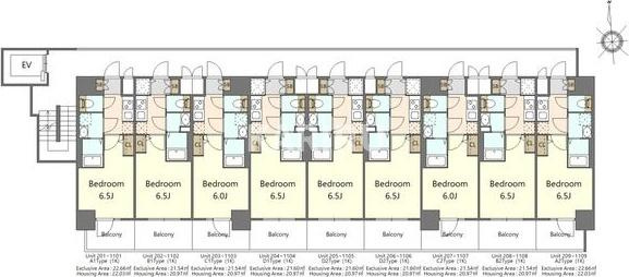 S-RESIDENCE高井田beletaの区画図