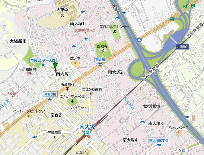 川越市大字青柳のアパートの地図