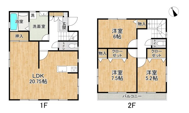 姫路市的形町的形/中古戸建の間取り
