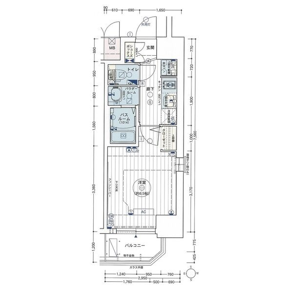 エステムコート名古屋新栄Ⅲグローリィの間取り