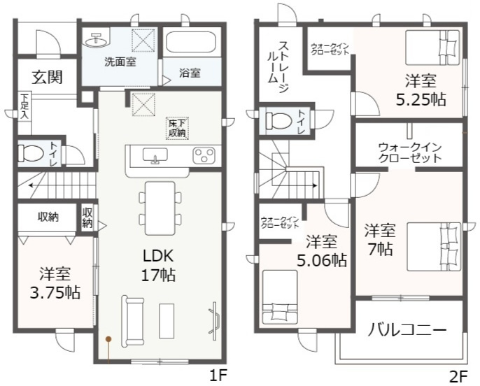 リーブルガーデン西尾市第63平坂町　全3棟　新築戸建の間取り