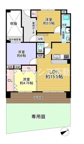 【間取り】 | ダイアパレス枚方山田池公園