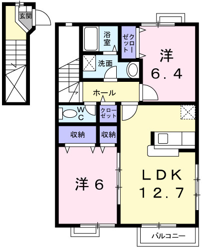 グランドゥールＢの間取り