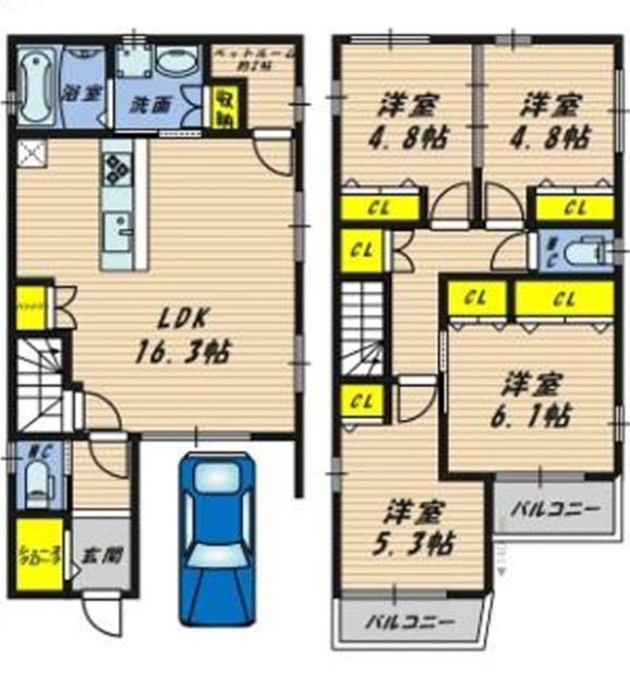 中野本町　中古一戸建ての間取り|間取り図はいかがですか？ご希望を叶える間取りですか？リビングの広さは？水回りの位置は？カウンターキッチン？など色々な情報が集約されています。弊社ではリフォームなどのご相談も承っております。