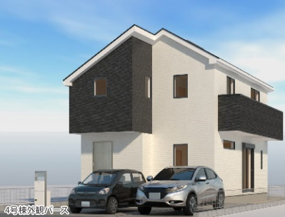 LIGNAGE 日の出町平井23-1期　4号棟（全6棟）の外観パース|LIGNAGE日の出町平井23-1期 4号棟