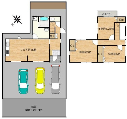 栗東市林　中古戸建ての間取り