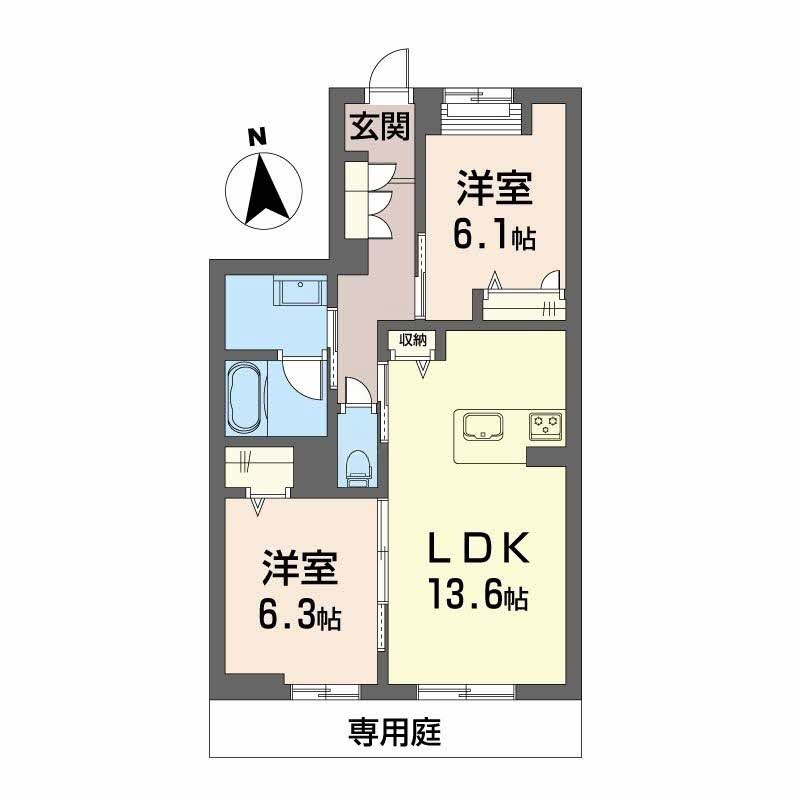 シャーメゾンレジデンス夜明の間取り|使い勝手の良い間取りです♪