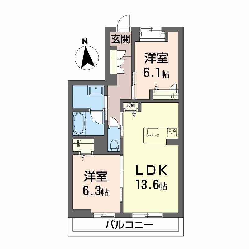 シャーメゾンレジデンス夜明の間取り|使い勝手の良い間取りです♪