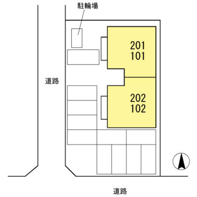 【区画図】 | ハイカムール髙橋B棟