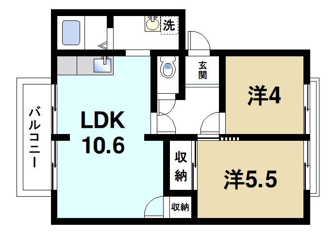 シティライフ　Ｂ・Ｃ棟の間取り|2LDK