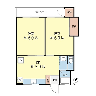 第２横溝コーポの間取り