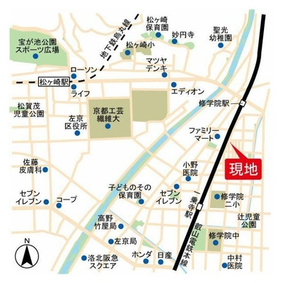 【地図】 | 一乗寺松田町　土地【建築条件無し・更地】