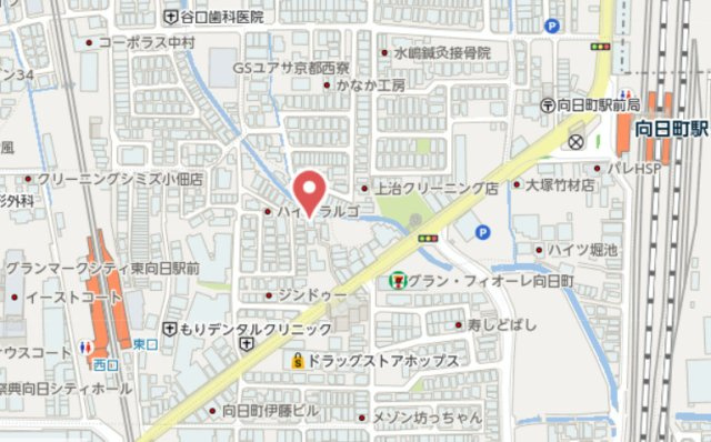 向日市寺戸町西田中瀬　中古戸建の地図