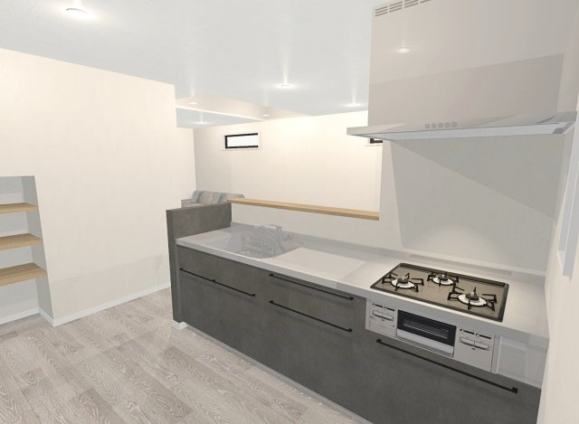 富田町５丁目　Ａプラン　建築条件付き土地の完成予想図|【イメージパース】
落ち着いた配色で１日の疲れをリフレッシュ！ゆったりバスタイムをお楽しみいただけます♪