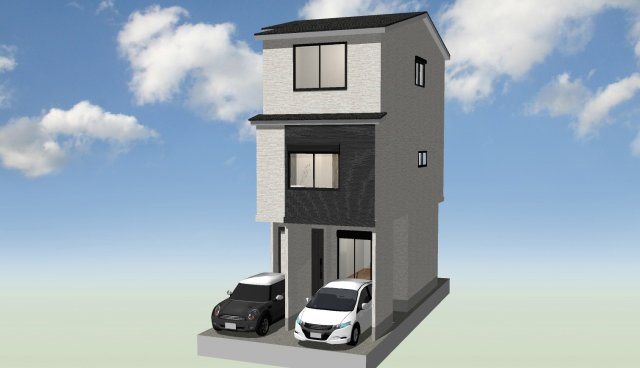 日向町　Ａプラン　建築条件付き土地の完成予想図|【イメージパース】