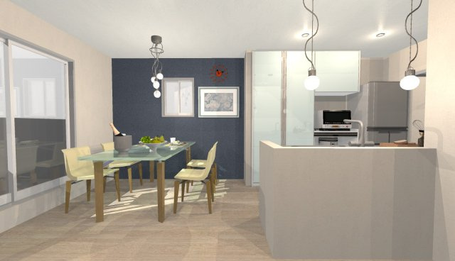 松川町　3階建プラン　条件付き土地の完成予想図