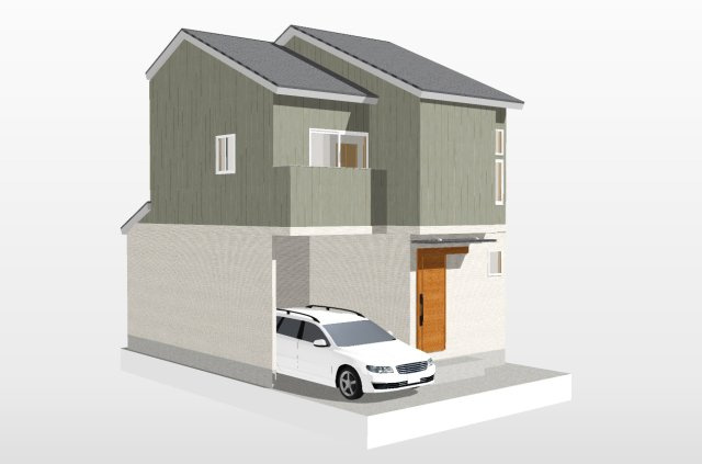 松川町　2階建プラン　条件付き土地の外観パース|【イメージパース】
ご予約いただけましたらお仕事終わりの遅い時間などお客様のご都合に合わせてご対応させていただきますのでお気軽にお問合せ下さい！