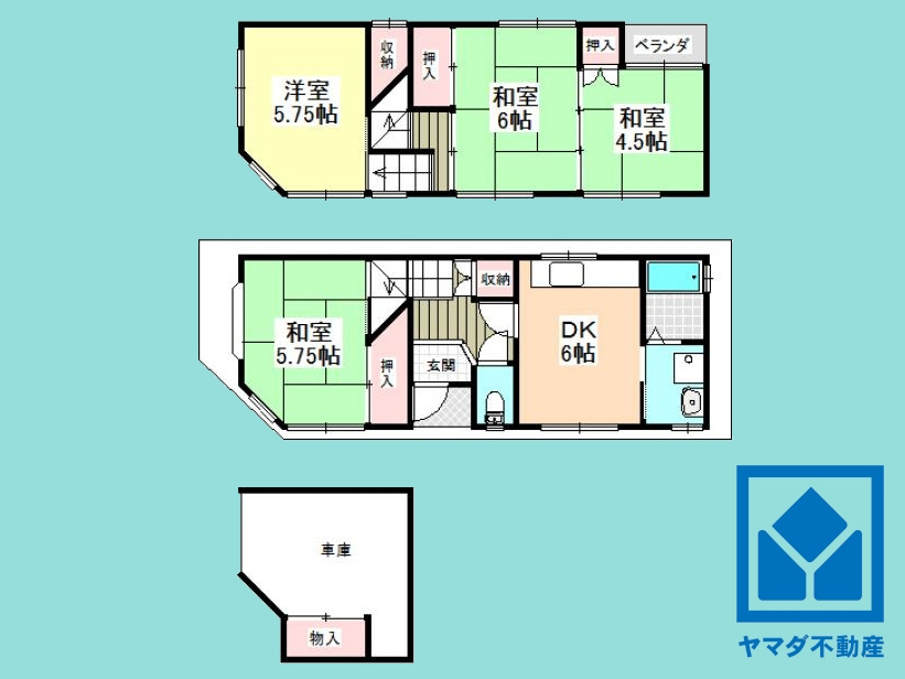 宇治市小倉町南浦の中古一戸建の間取り