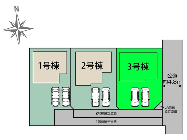 【区画図】 | ブルーミングガーデン高崎市下佐野町ー③ | 「オール電化住宅」登場です！
倉賀野小学校まで1Kmと通学便利な好立地！