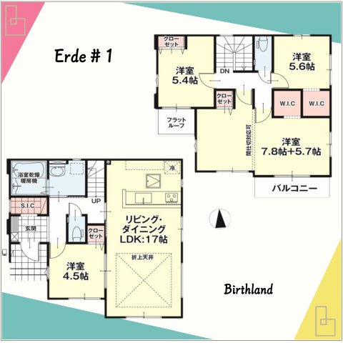 新築戸建・新築建売　いわき市平中神谷１期　Erdeの間取り|■４LDKから５LDKにも対応可能！
