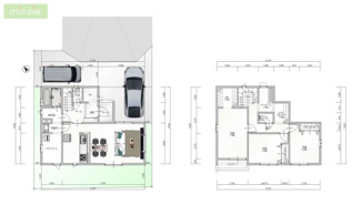 【参考プラン】 | 当社で現地販売会開催中　間取りは自由設計 建築条件付き土地　開発分譲地　新鎌ヶ谷　全13区画　9区画 | 建物プラン例
建物価格1800万円、建物面積99.36m2