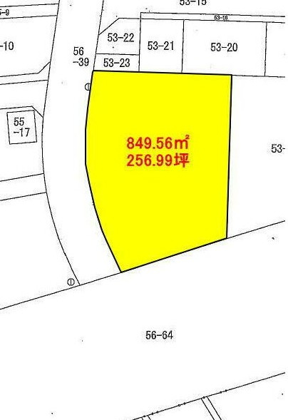 前橋市六供町　売地の区画図