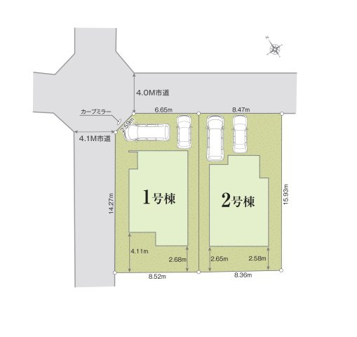 合志市須屋群窪第1-2棟（1号棟）の区画図|配置図（1号棟）
