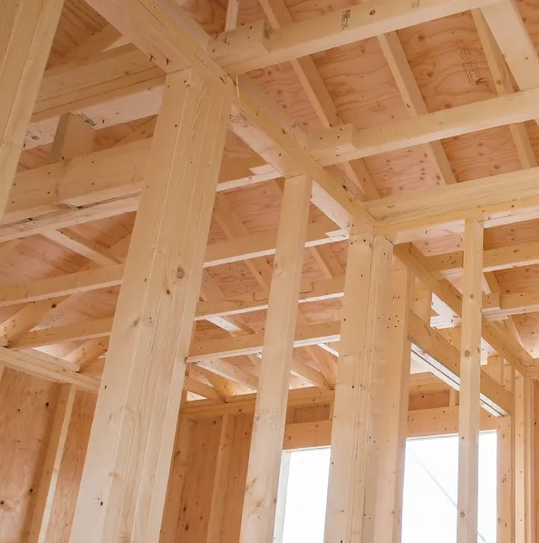 熊本市西区田崎1丁目第1-2棟（2号棟）の構造・工法・仕様|2×4(ツーバイフォー)工法で、構造材等や使用箇所から施工の手順まできめ細かく規定されたマニュアルに沿い、均一な品質と性能で安心です。