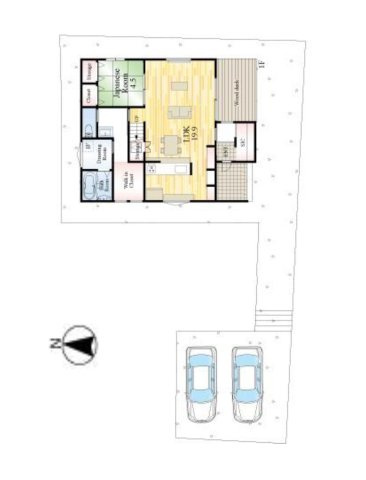 熊本市中央区薬園町第1-2棟（1号棟）の区画図|配置図（1号棟）