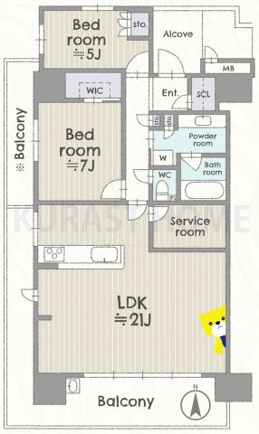 メイツブラン長岡京　9階の地図