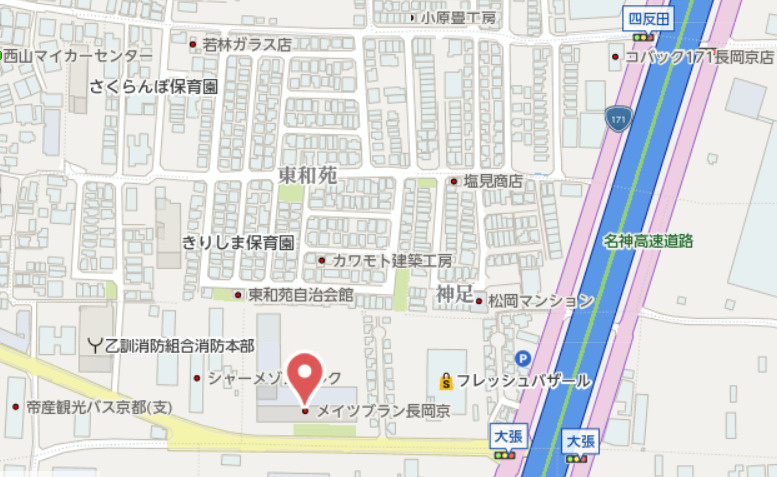 メイツブラン長岡京　9階の地図