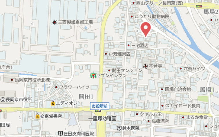 長岡京市馬場1丁目　新築戸建の地図
