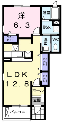 カーサ　プラシードⅡ番館の間取り