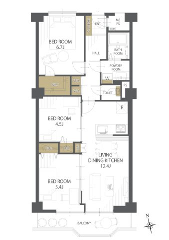 【間取り】イトーピア向日マンションＣ棟 