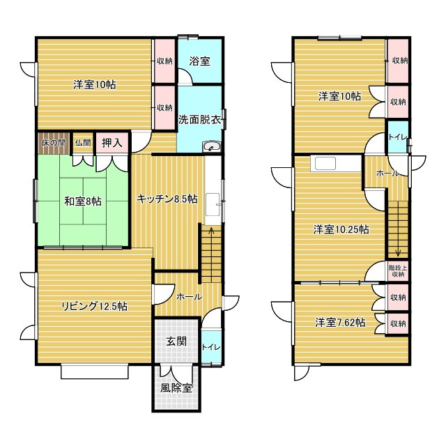 網走市潮見7丁目6戸建の間取り