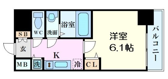 【間取り】 | プレサンス難波駅前